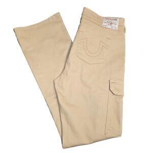 True‎ Religion Khaki Cargo Pants Men's Size 31x32 Brown Boot Cut NWOT New